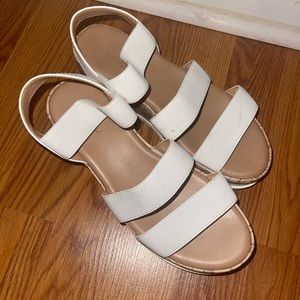 White platform sandals